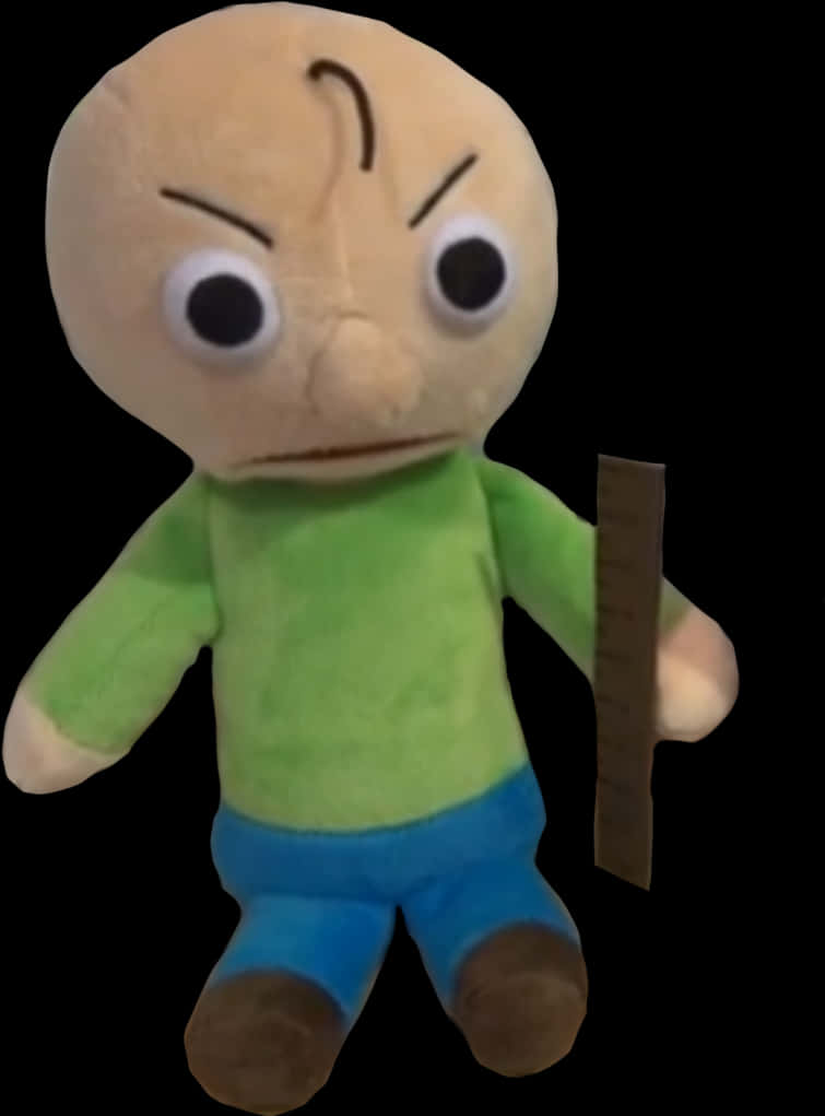 Baldi Plush Toy With Ruler PNG