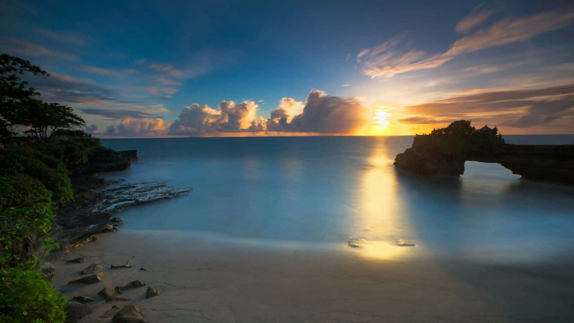 Majestic Sunset at Bali Beach, Indonesia Wallpaper