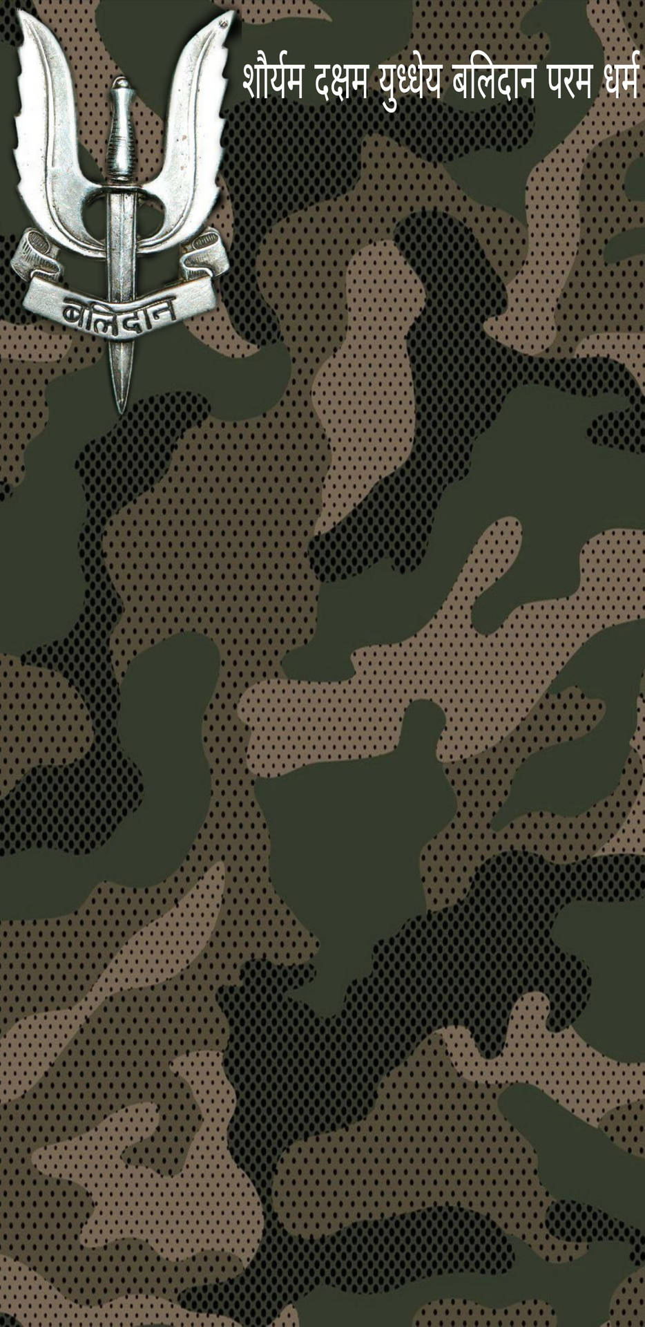 Balidan Badge In Camouflage With Holes Wallpaper