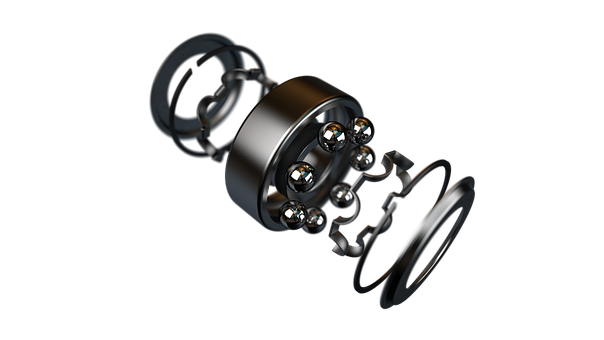 Ball Bearing Assemblyon Black Background PNG