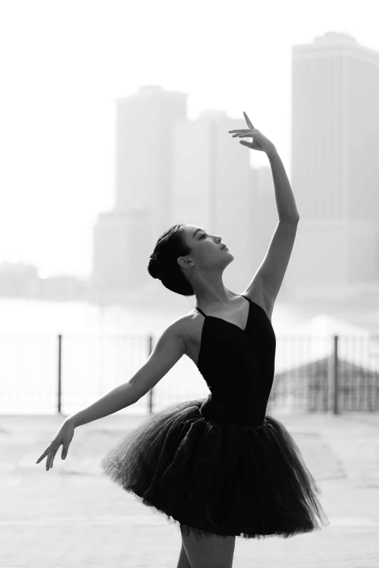 Fotografíade Ballet En Blanco Y Negro. Fondo de pantalla