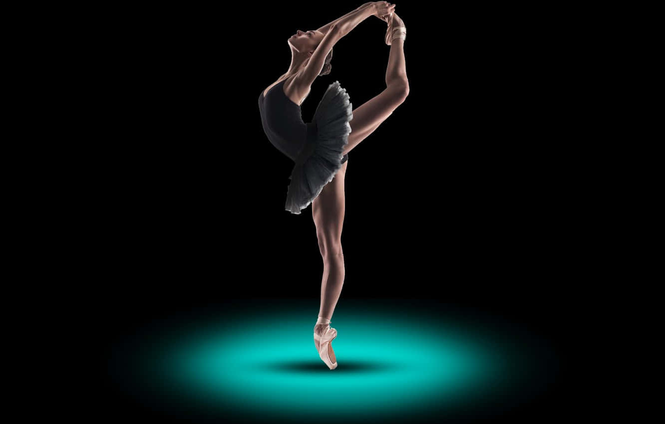 Ballerinatanzt Eine Arabesque Neon Digital Kunst Wallpaper