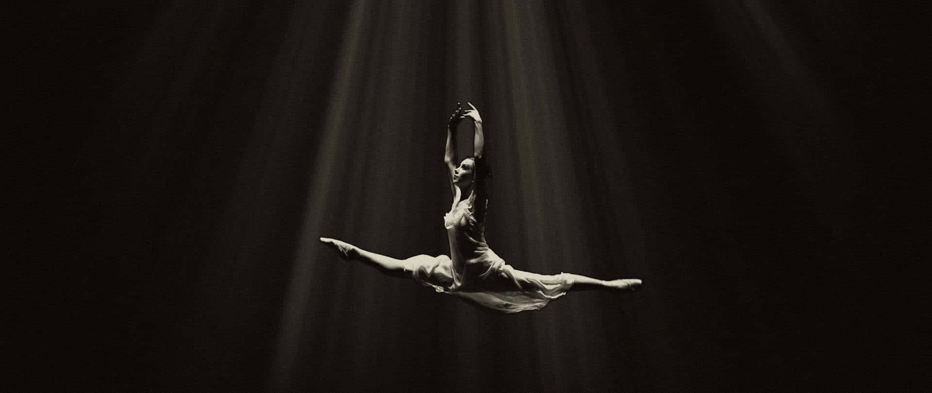 Ballerina Dancer Mid Air Leap Photography Wallpaper