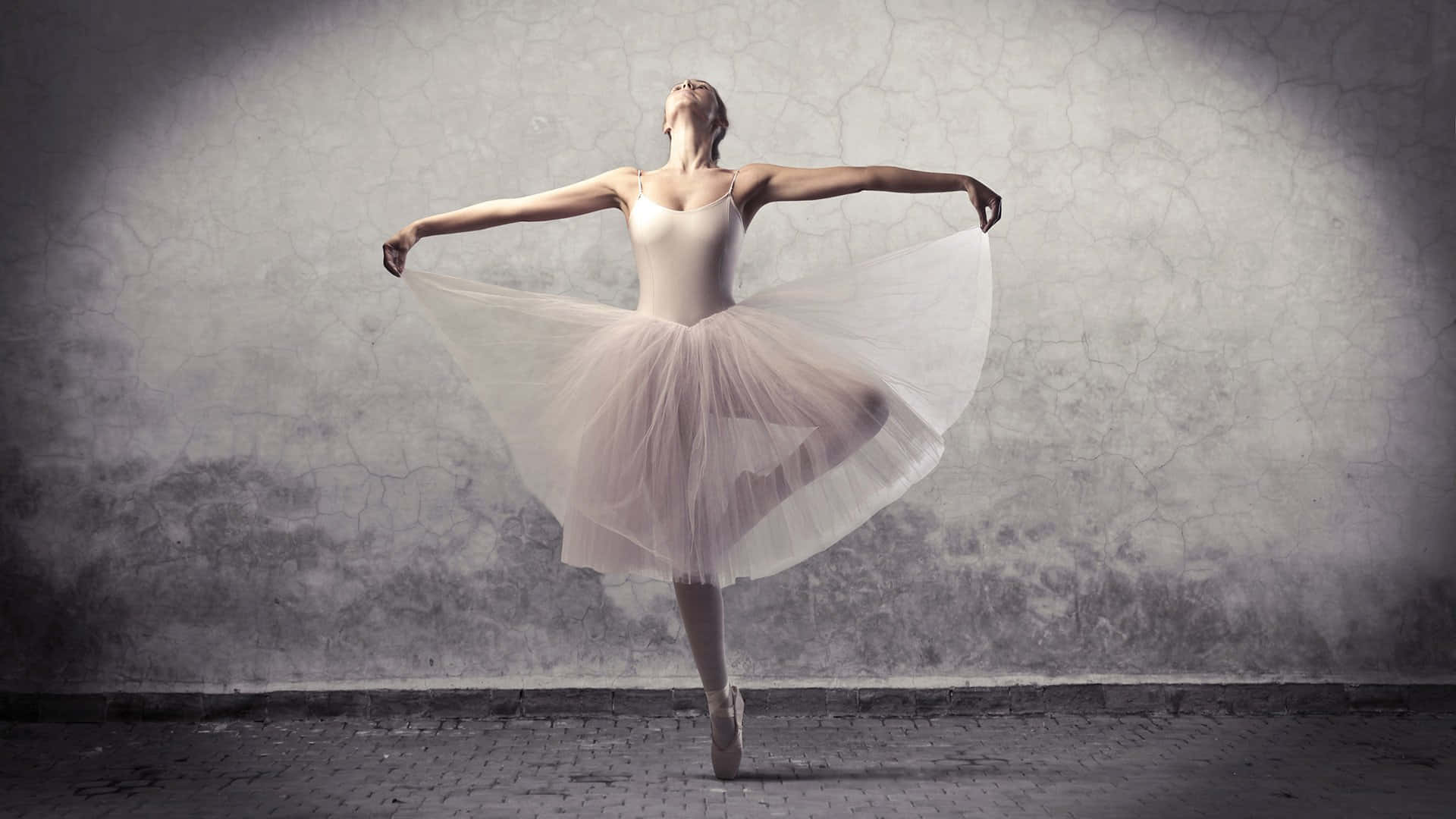Ballerina Danser Pas De Bourée Fotografi Tapet Wallpaper