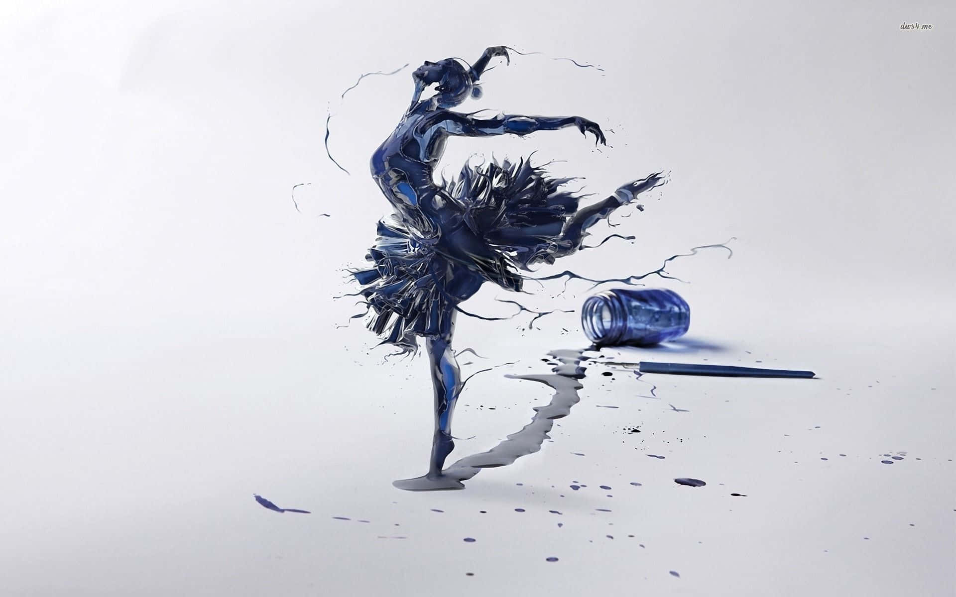 Ballerina Dancer Pose Ink Digital Art Wallpaper