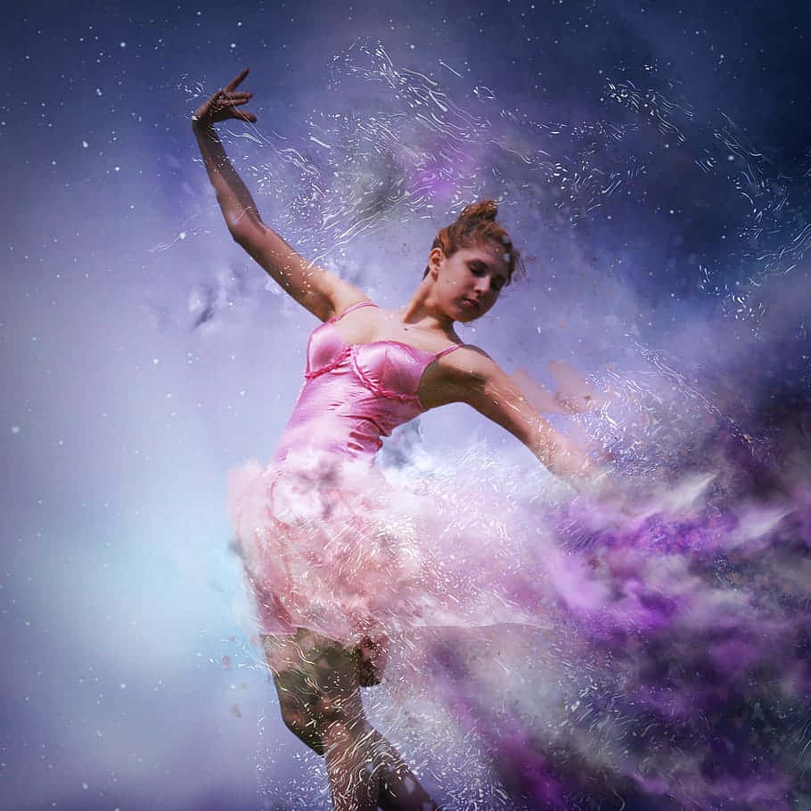 Ballerinain Rosa Kleid Digital Kunst Foto. Wallpaper