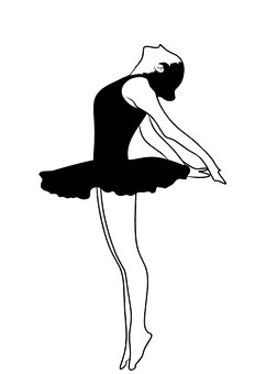 Ballerina Silhouette Outline PNG