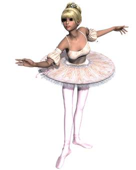 Ballerina3 D Character Pose PNG