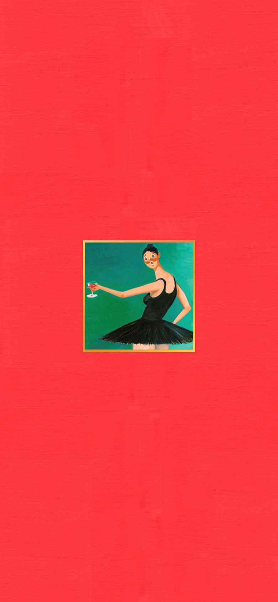 Ballerinaon Red Background Wallpaper