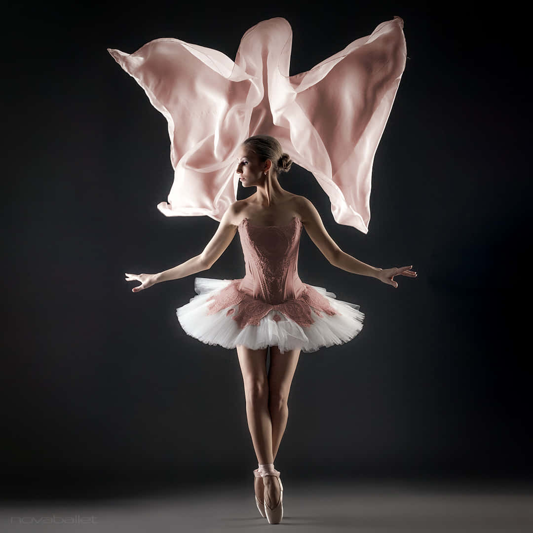 A Ballerina In Pink Tutu And Wings