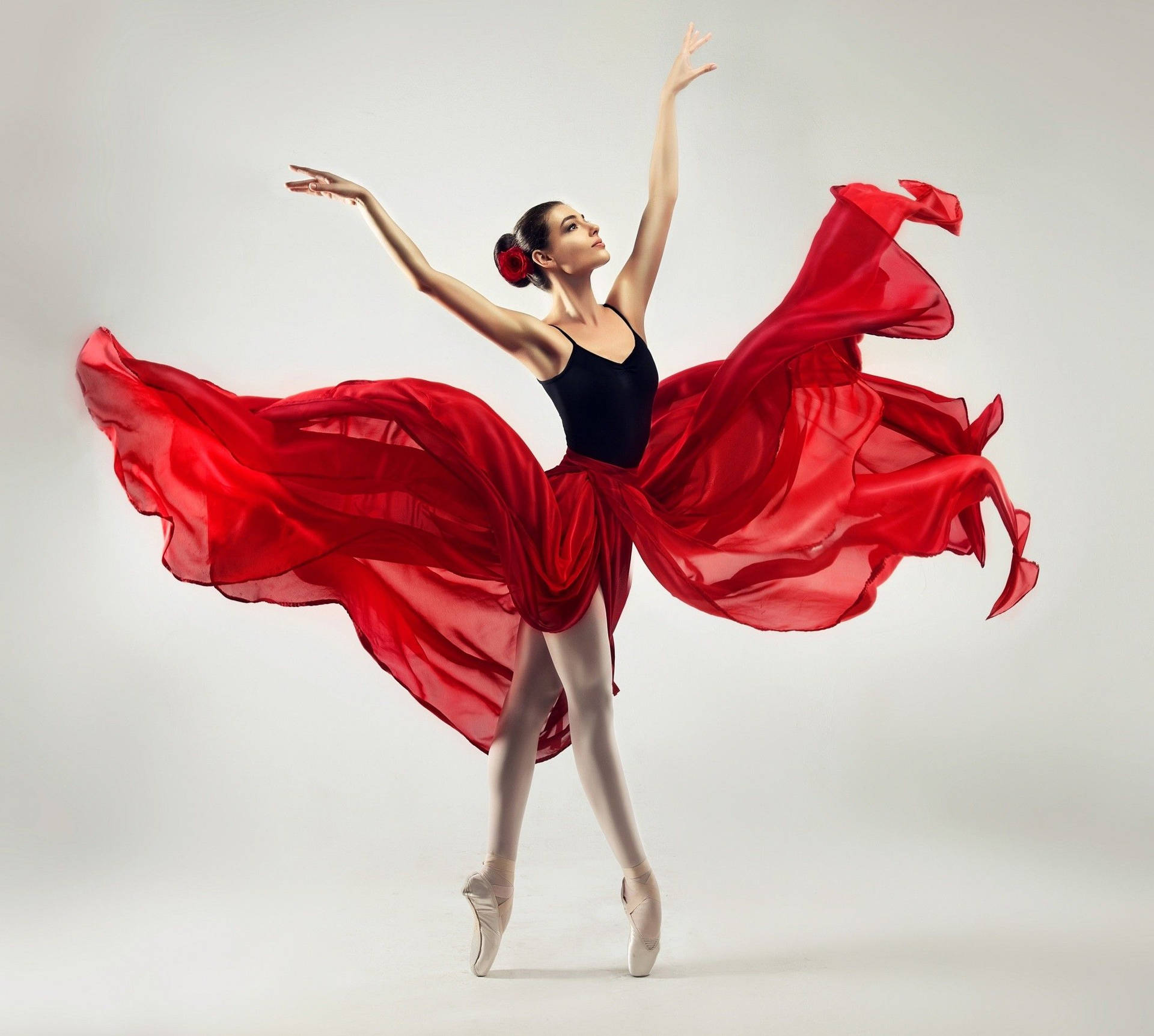 Bailarinade Ballet Em Um Vestido Deslumbrante Papel de Parede