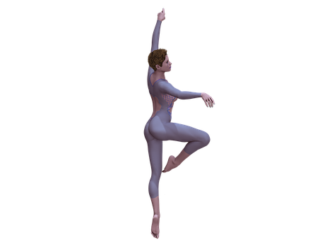 Ballet Dancer Pose3 D Rendering PNG