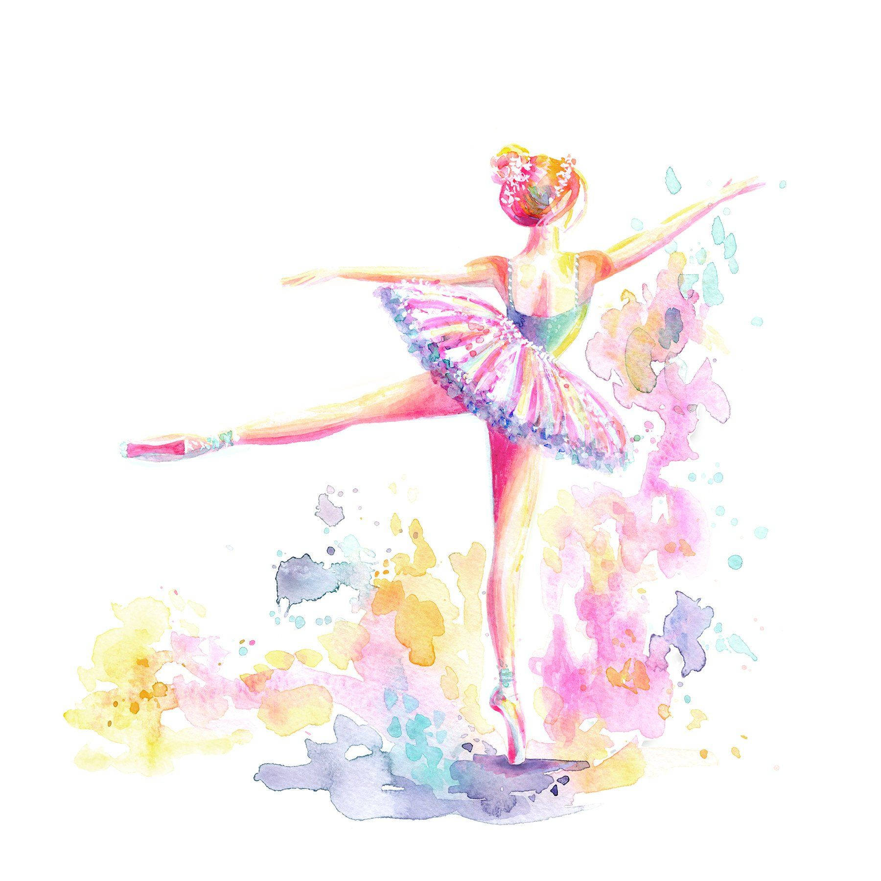 Balletdanser Akvarel Kunst Wallpaper