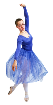 Ballet Dancerin Blue Dress PNG