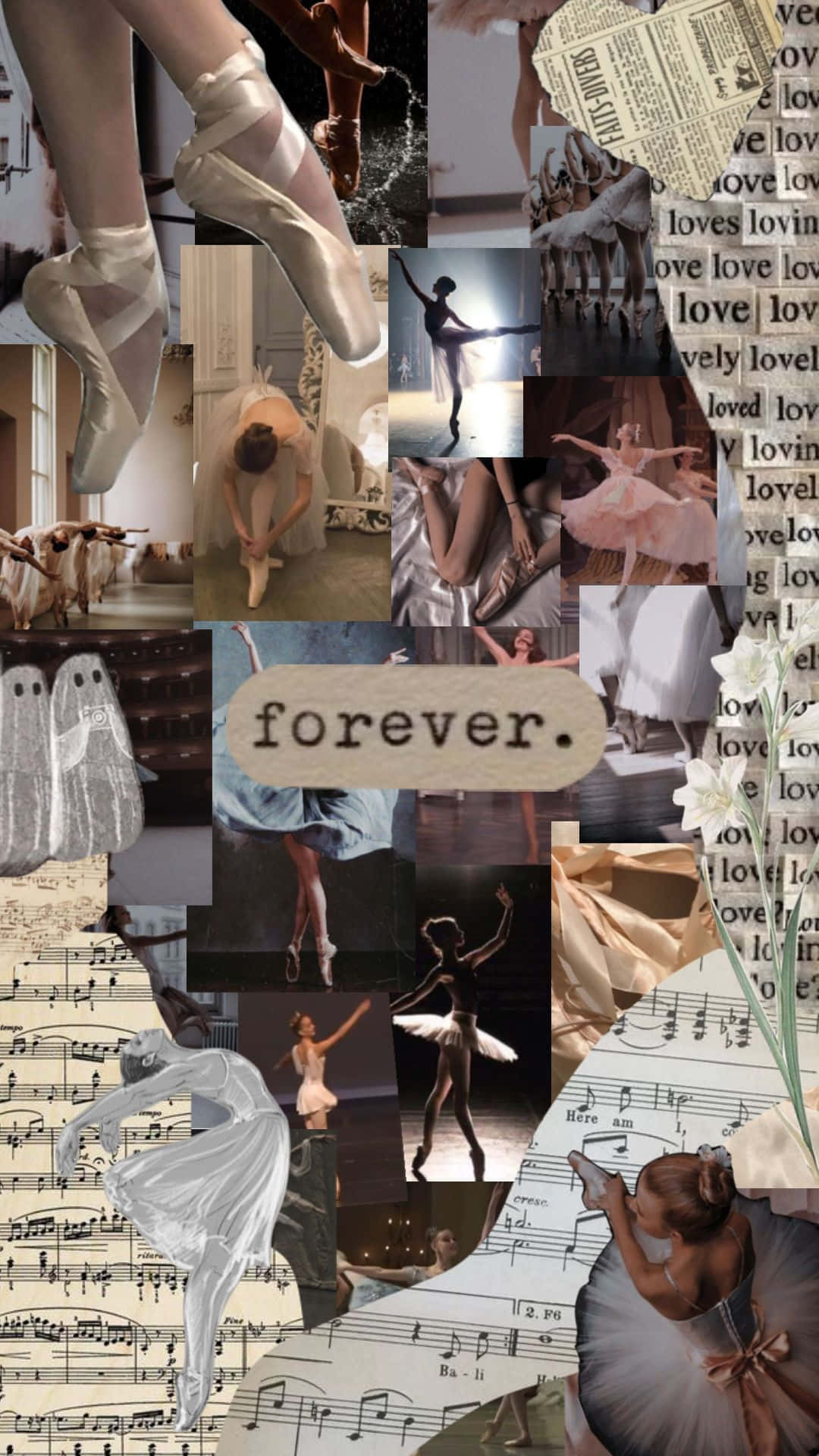 Ballet Inspired Collage Aesthetic Wallpaper