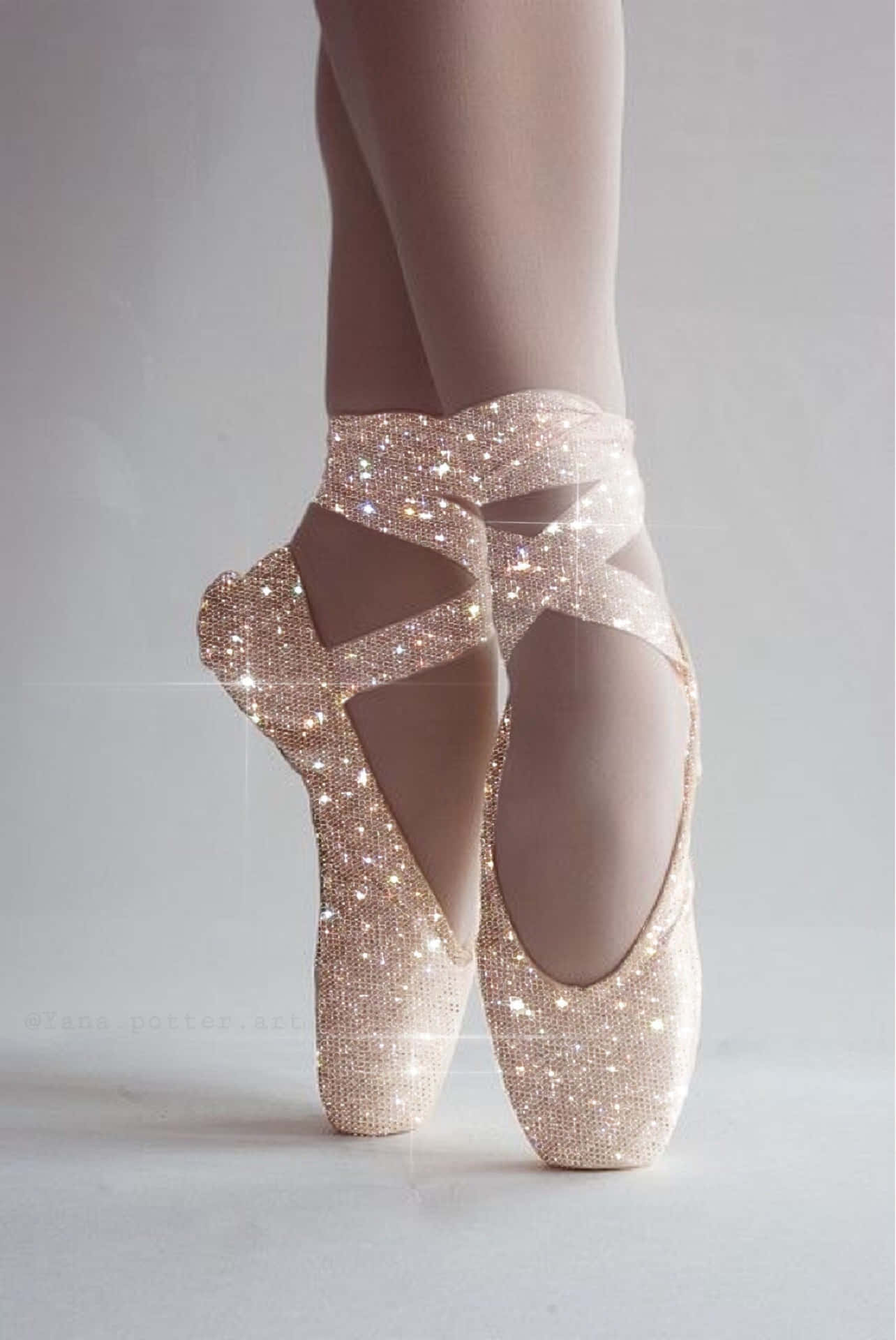 A Woman's Feet In A Pair Of Glitter Ballet Shoes Wallpaper