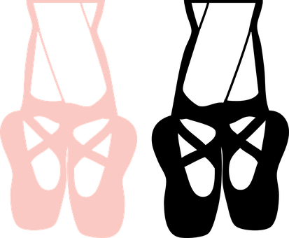 Ballet Pointe Shoes Vector PNG