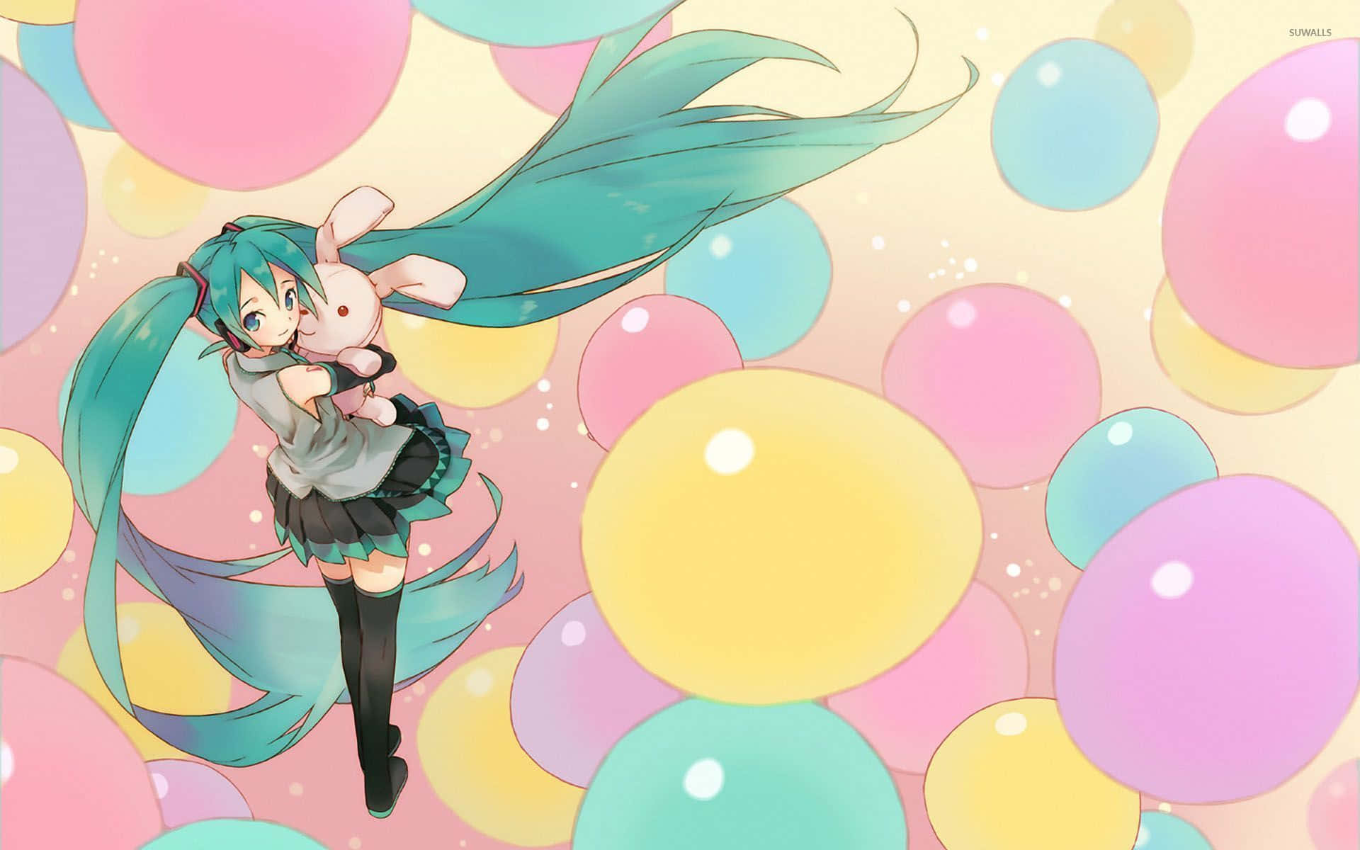 Ballongmagifärgglad Anime Wallpaper