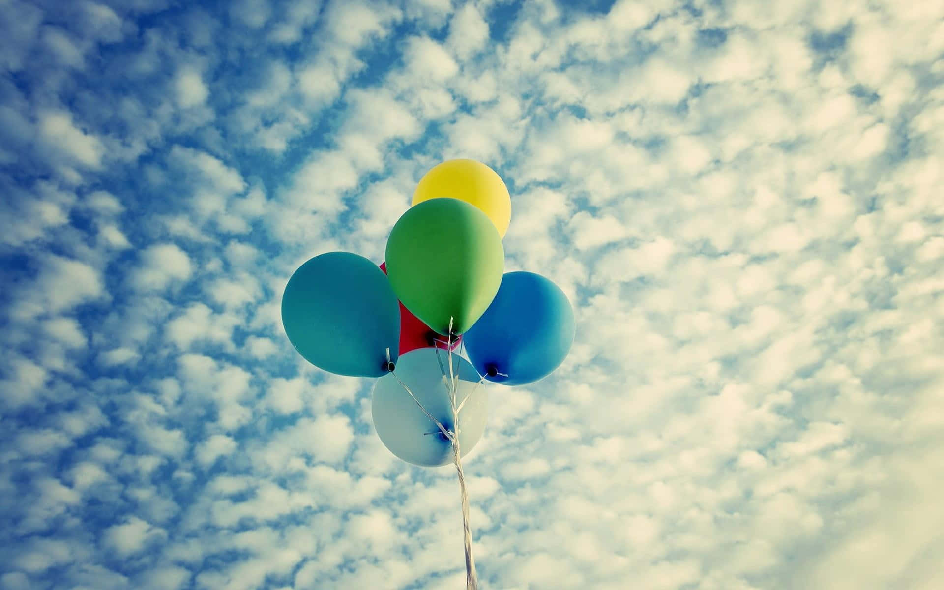 Bright colorful balloons filling the sky