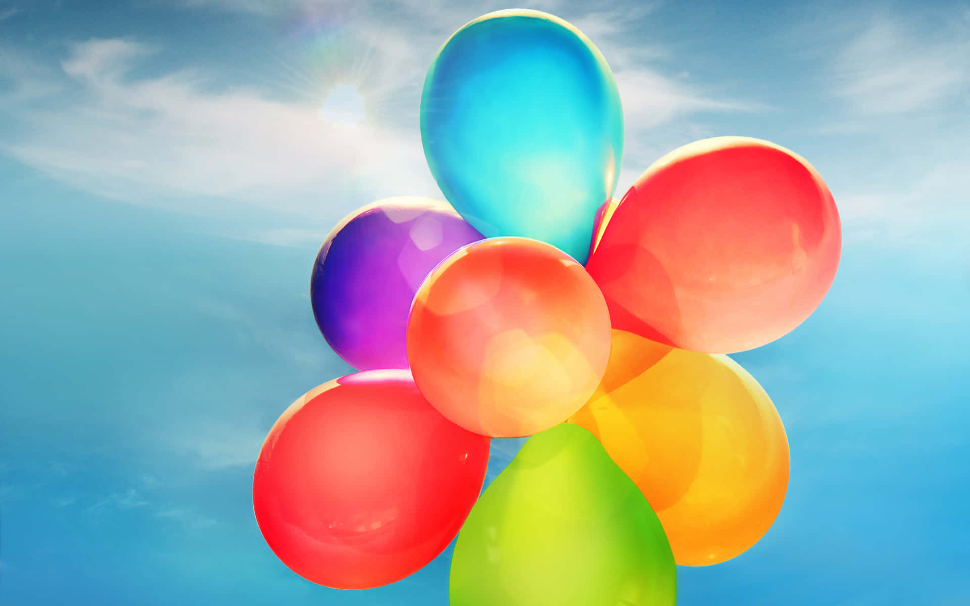 Ballonshintergrund - Ballons An Schnüren Zusammengebunden