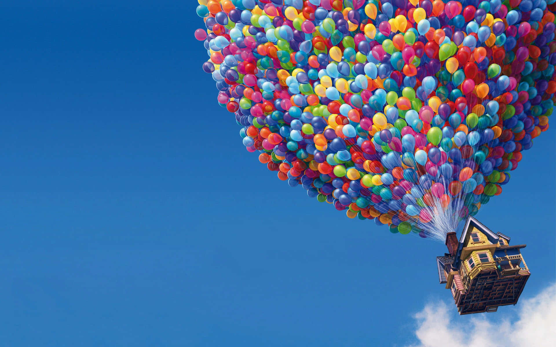 Balloons Background Floating House From Up
