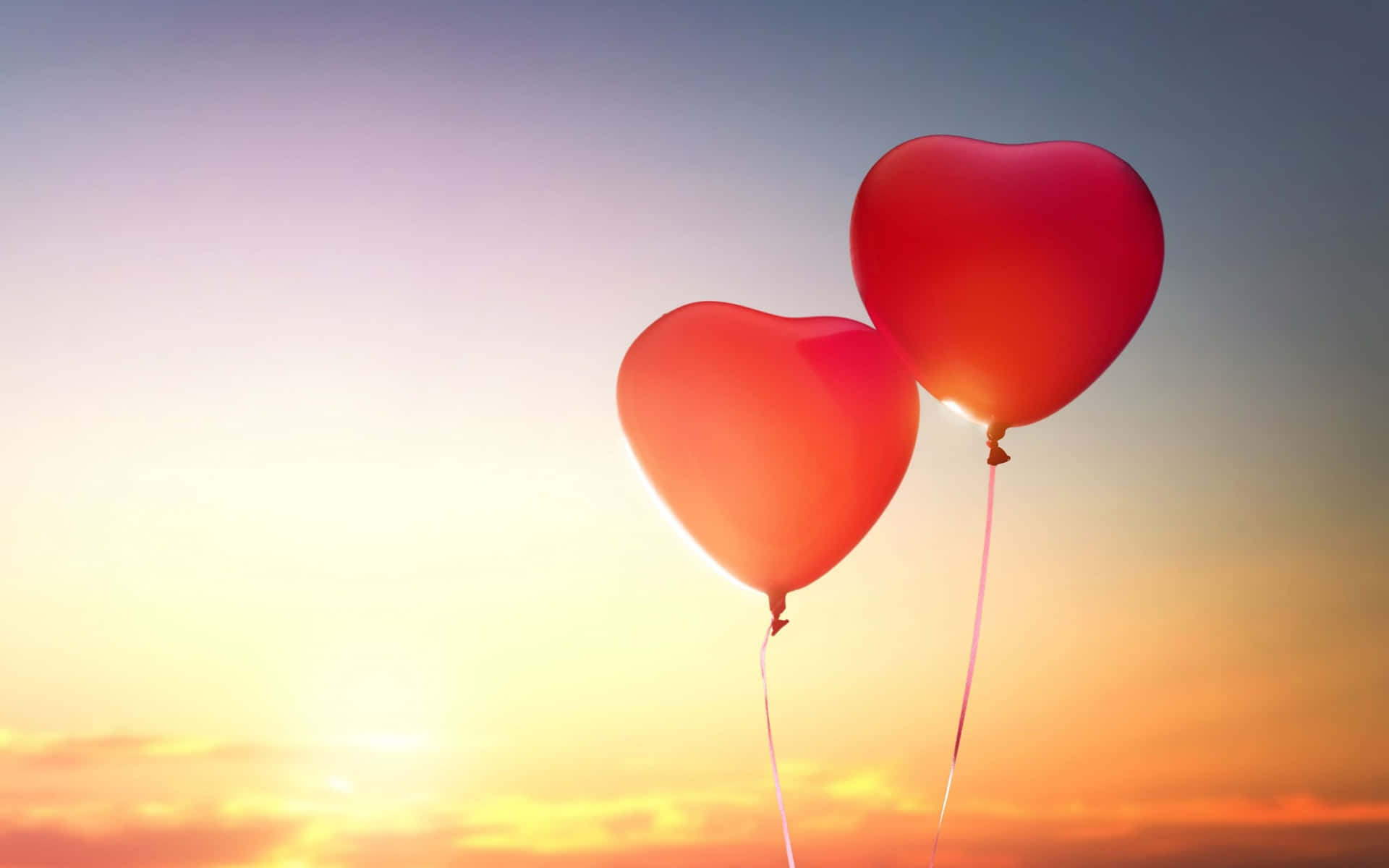 Hintergrundmit Luftballons Ballonherzen In Herzform
