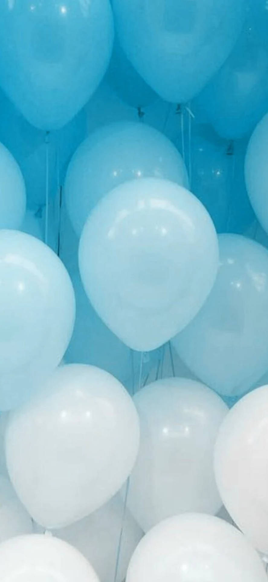 Balloons Light Blue Aesthetic Iphone Wallpaper