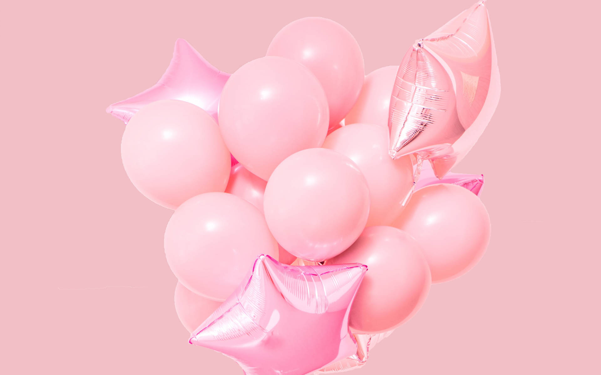 Balloons On Pink Background Wallpaper