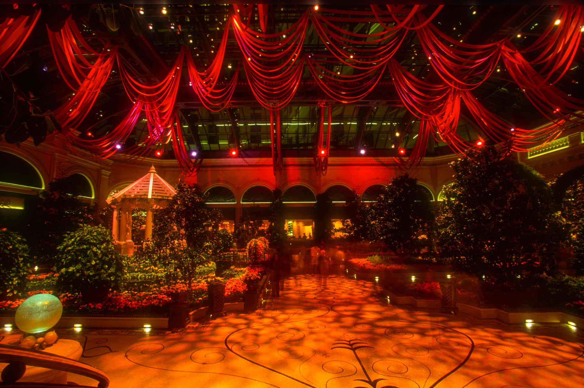 Take a romantic stroll across a beautiful ballroom.