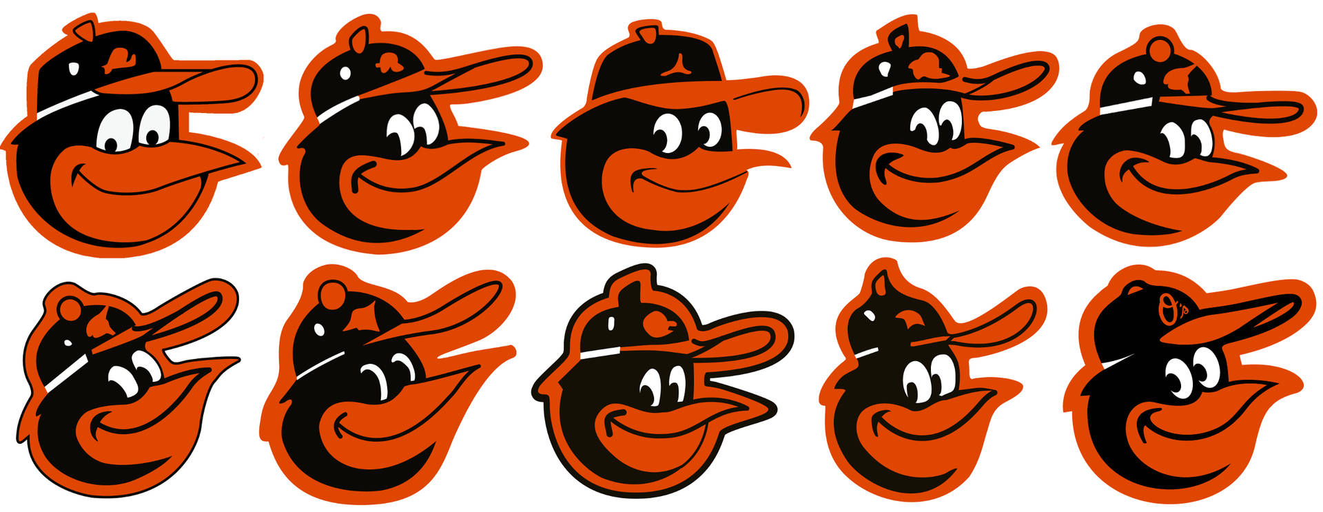 Logotiposde Cabeça De Pássaro Dos Baltimore Orioles. Papel de Parede