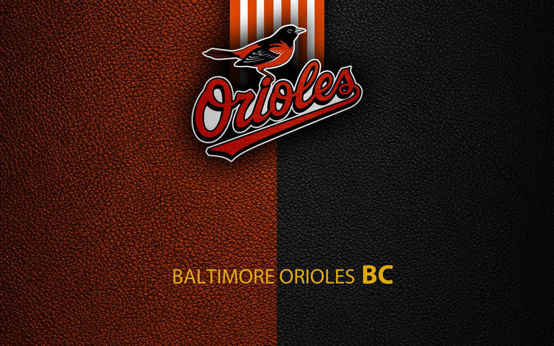 Baltimore Orioles Leather Design Wallpaper