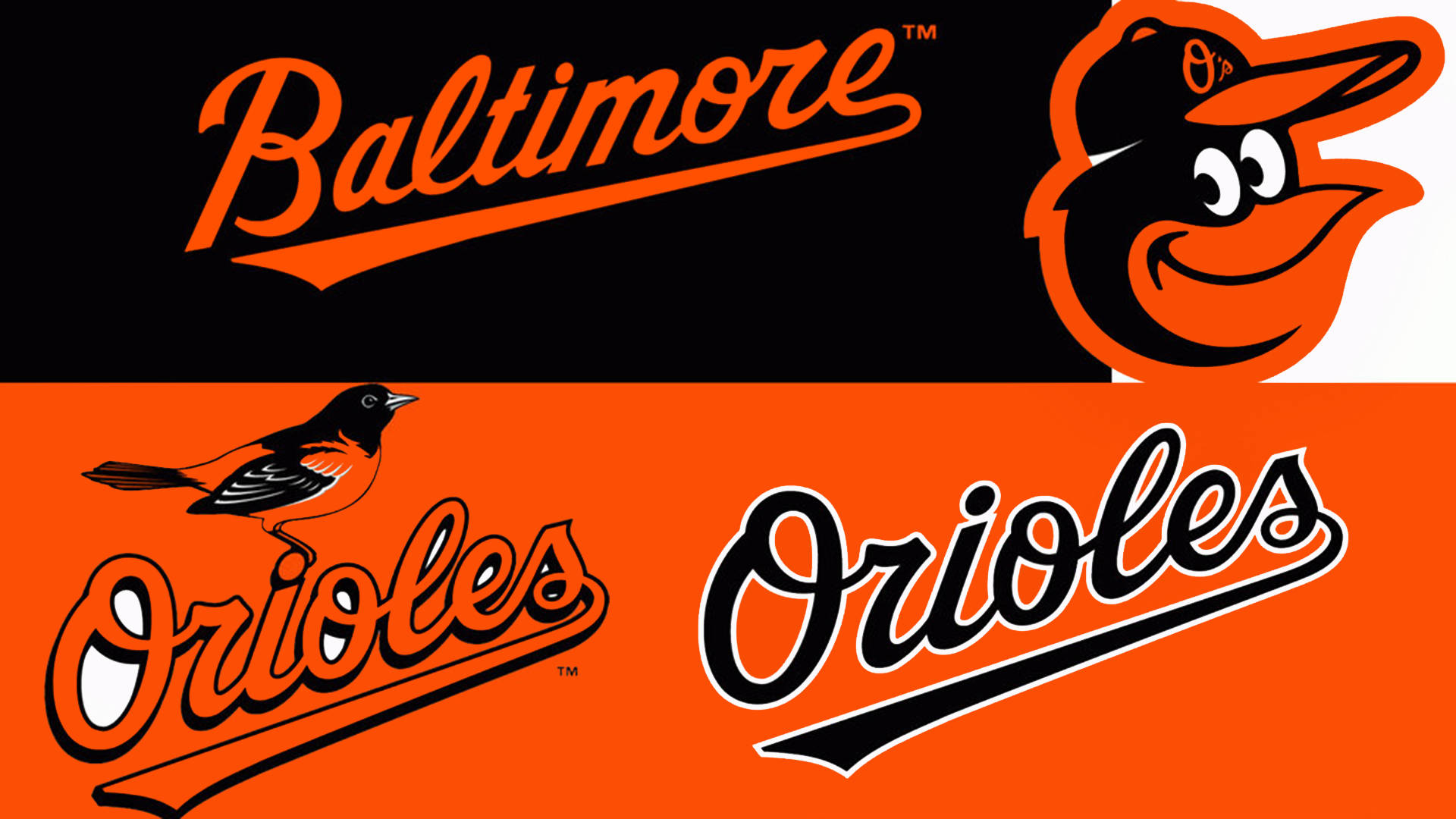 Logotipode Los Baltimore Orioles Y Marca De Palabras. Fondo de pantalla