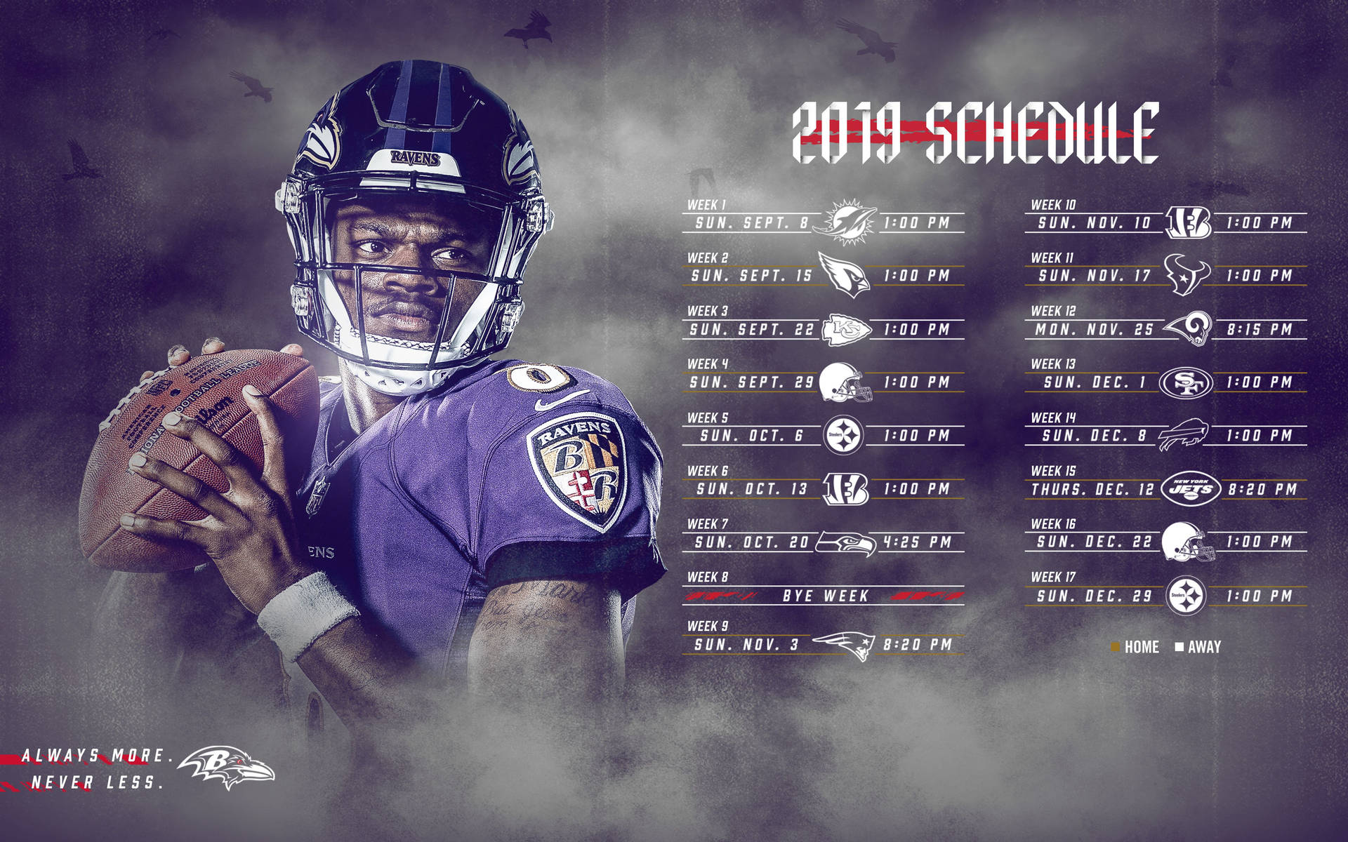 Baltimore Ravens 2019 Game Schedule