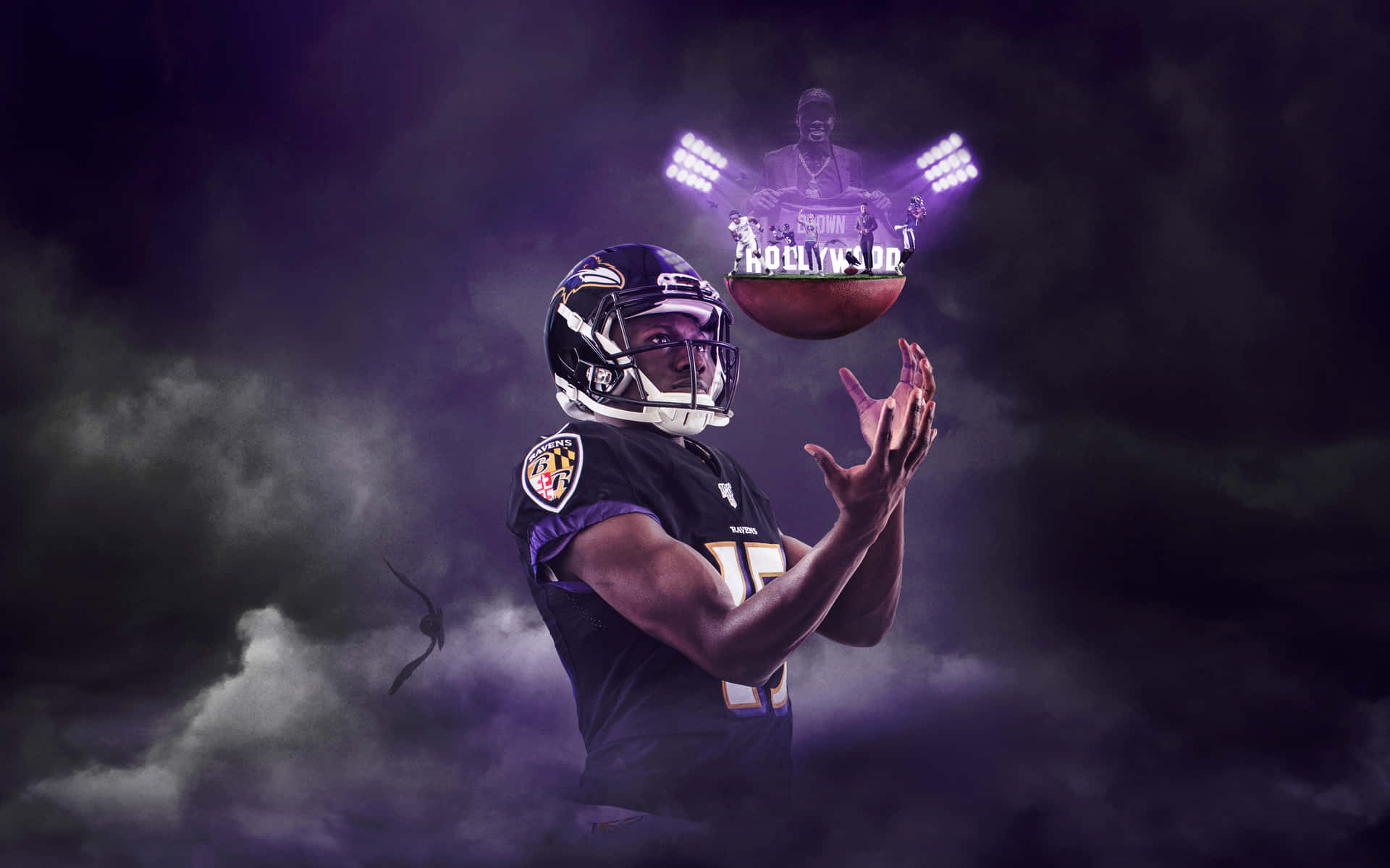 Show your spirit for the Baltimore Ravens with this vibrant wallpaper
