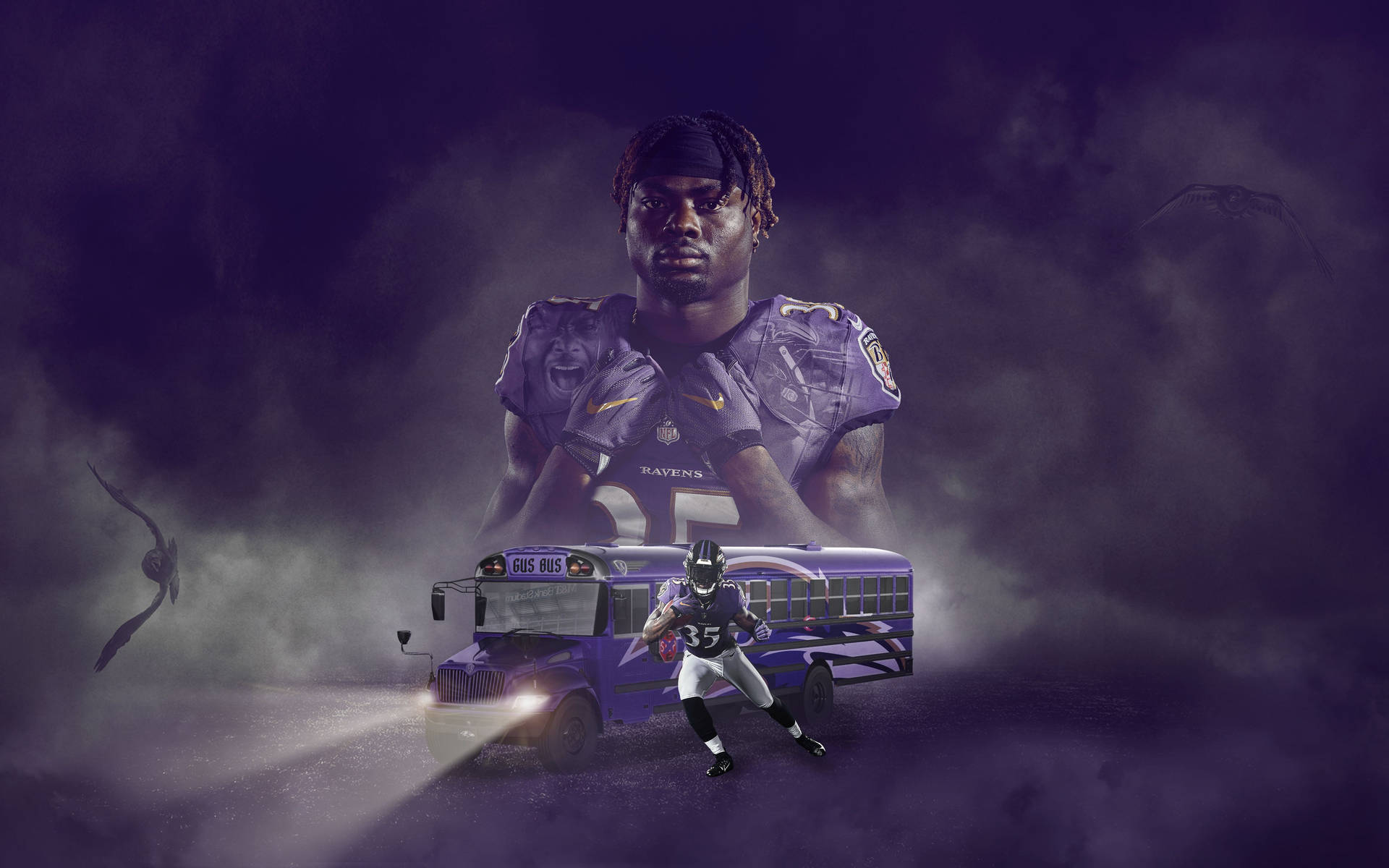 Baltimore Ravens Gus Edwards Poster