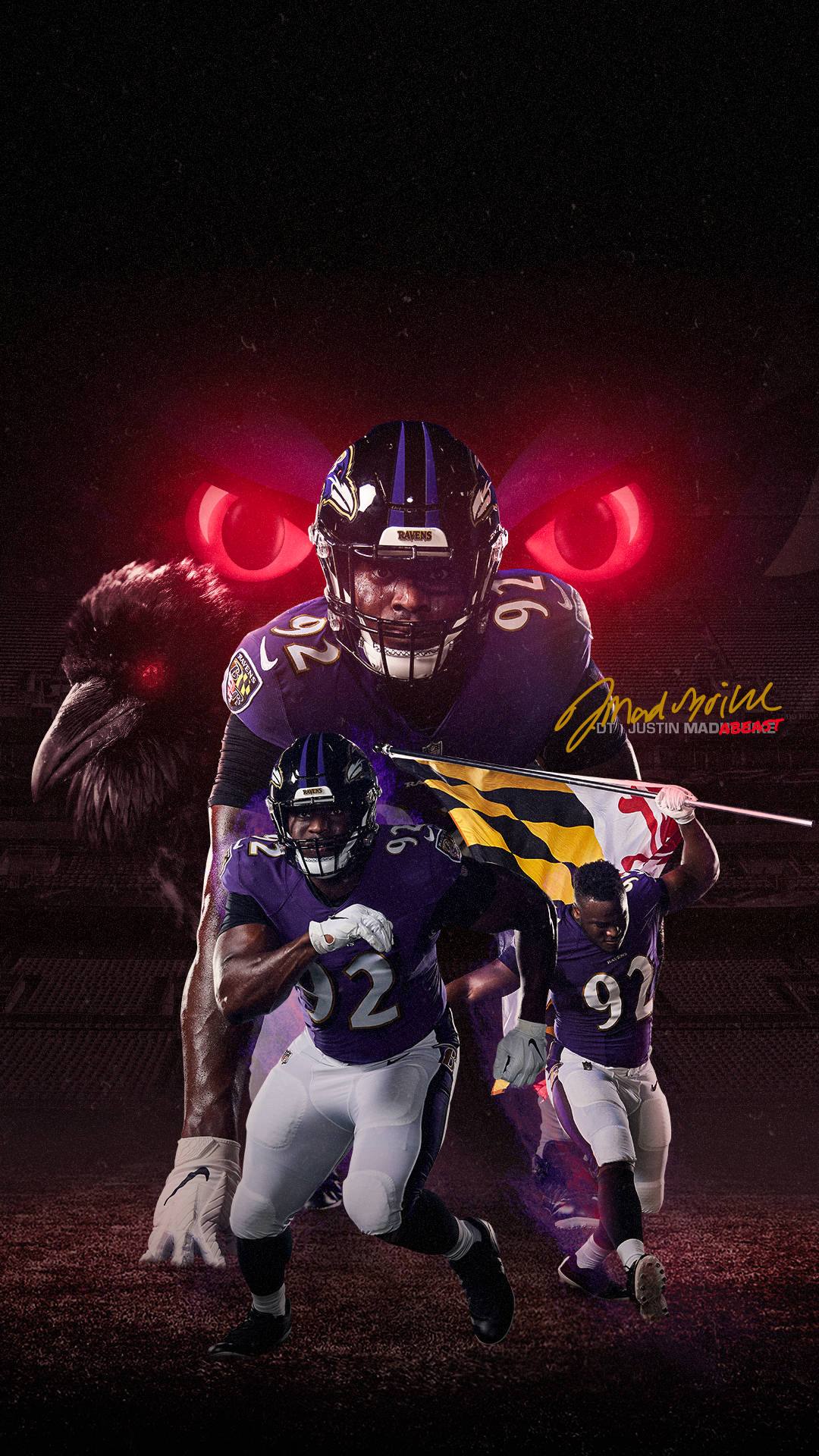 Justin Madubuike Of Baltimore Ravens Iphone Wallpaper
