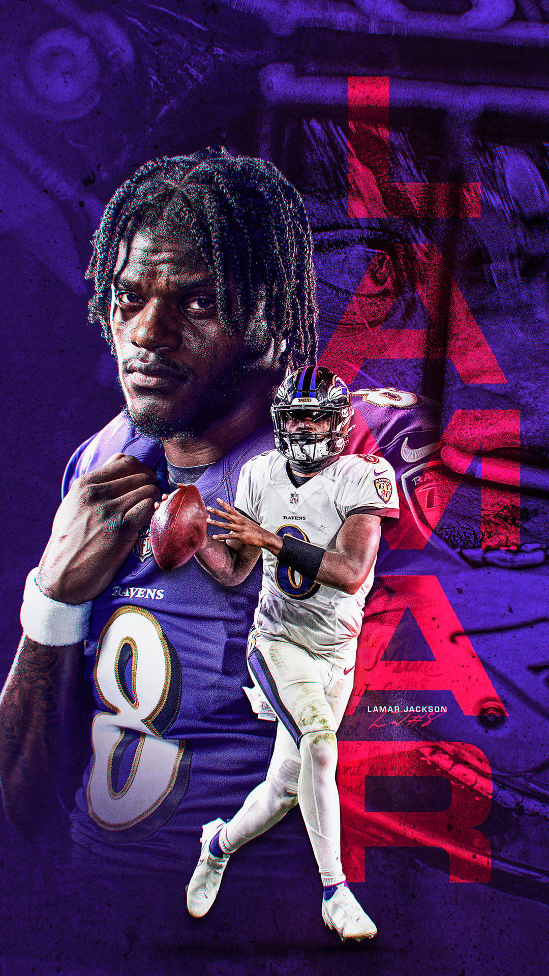 Lamar Jackson Of Baltimore Ravens Iphone Wallpaper