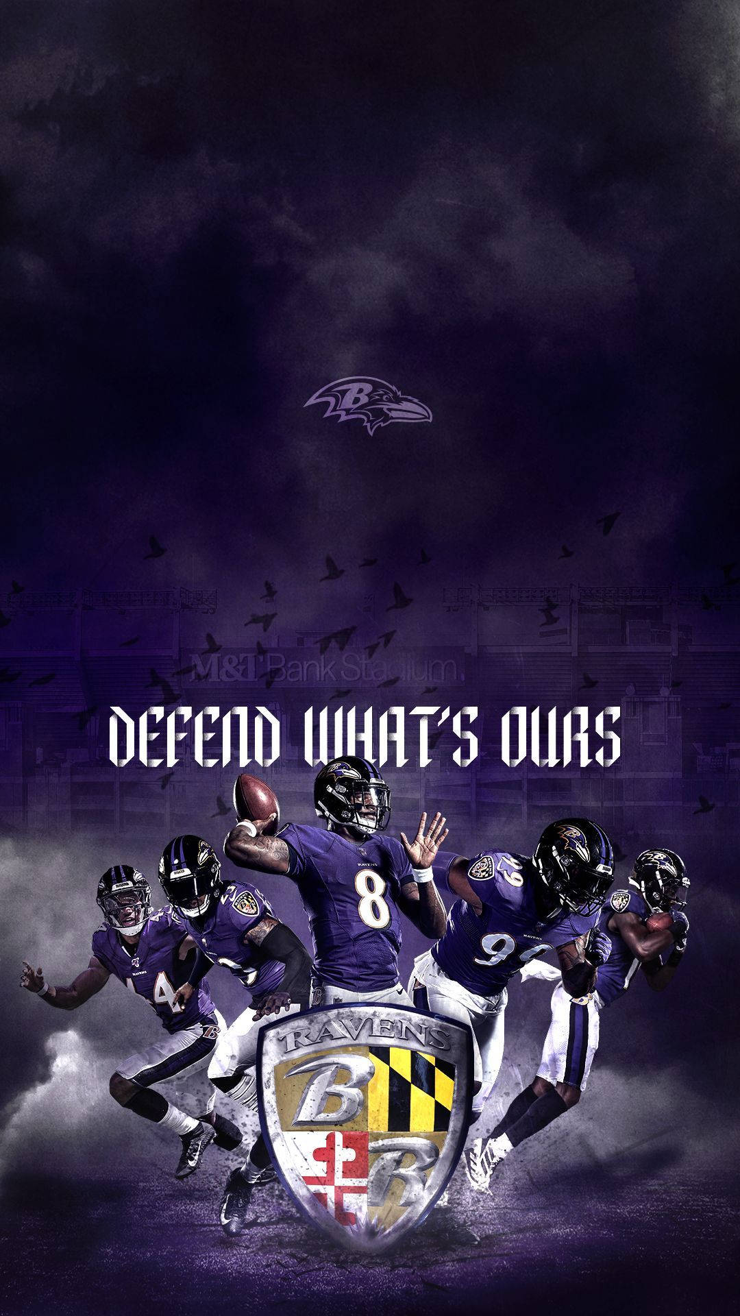 Zeigensie Ihre Ravens-begeisterung Mit Diesem Baltimore Ravens Iphone Hintergrundbild. Wallpaper