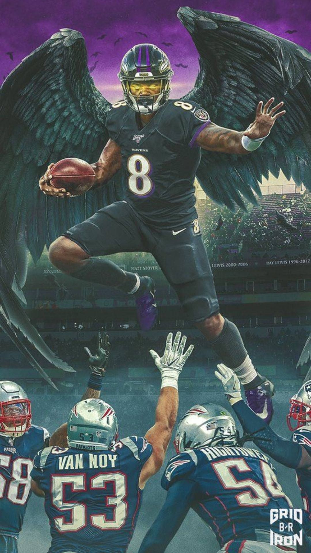 Baltimore Ravens show their strength and dominance on their iPhone Wallpaper