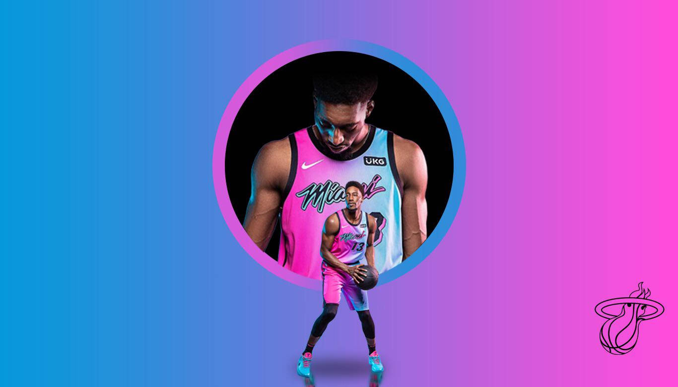 Bam Adebayo In Blue And Pink