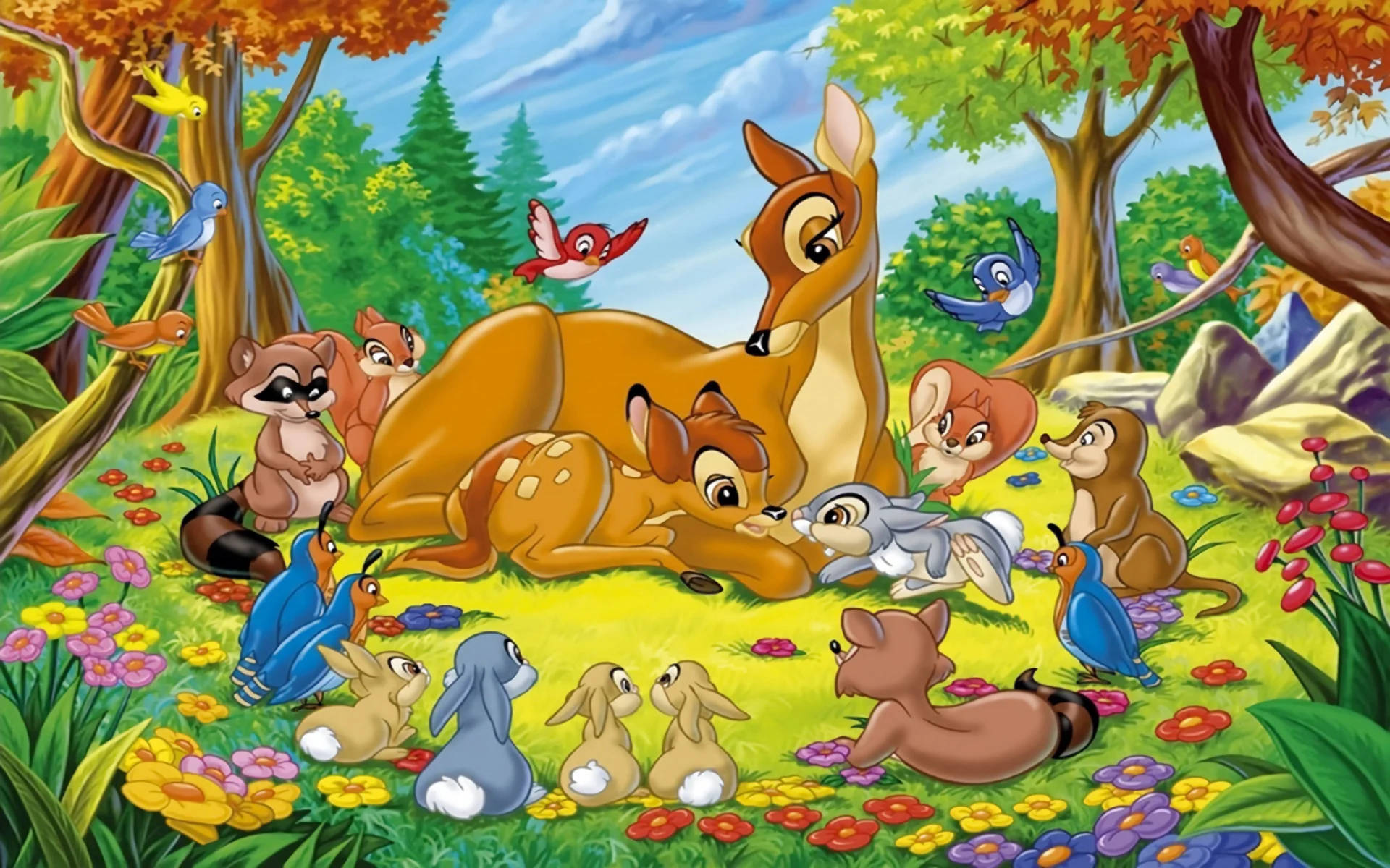 Bambi And His Animal Family Wallpaper