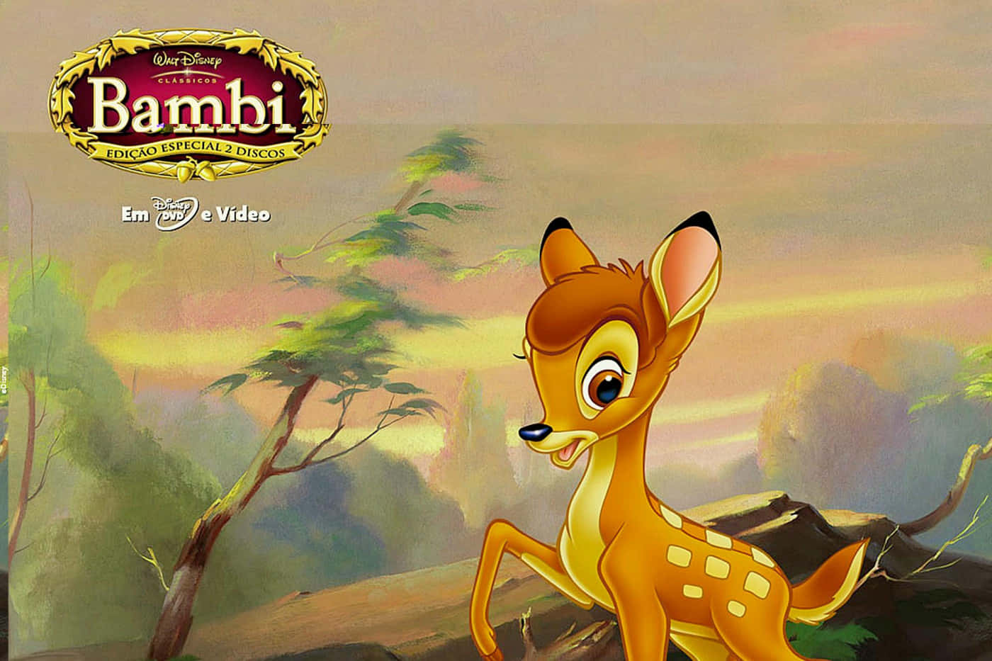 "A beautiful day in the forest with Bambi and his deer friends"