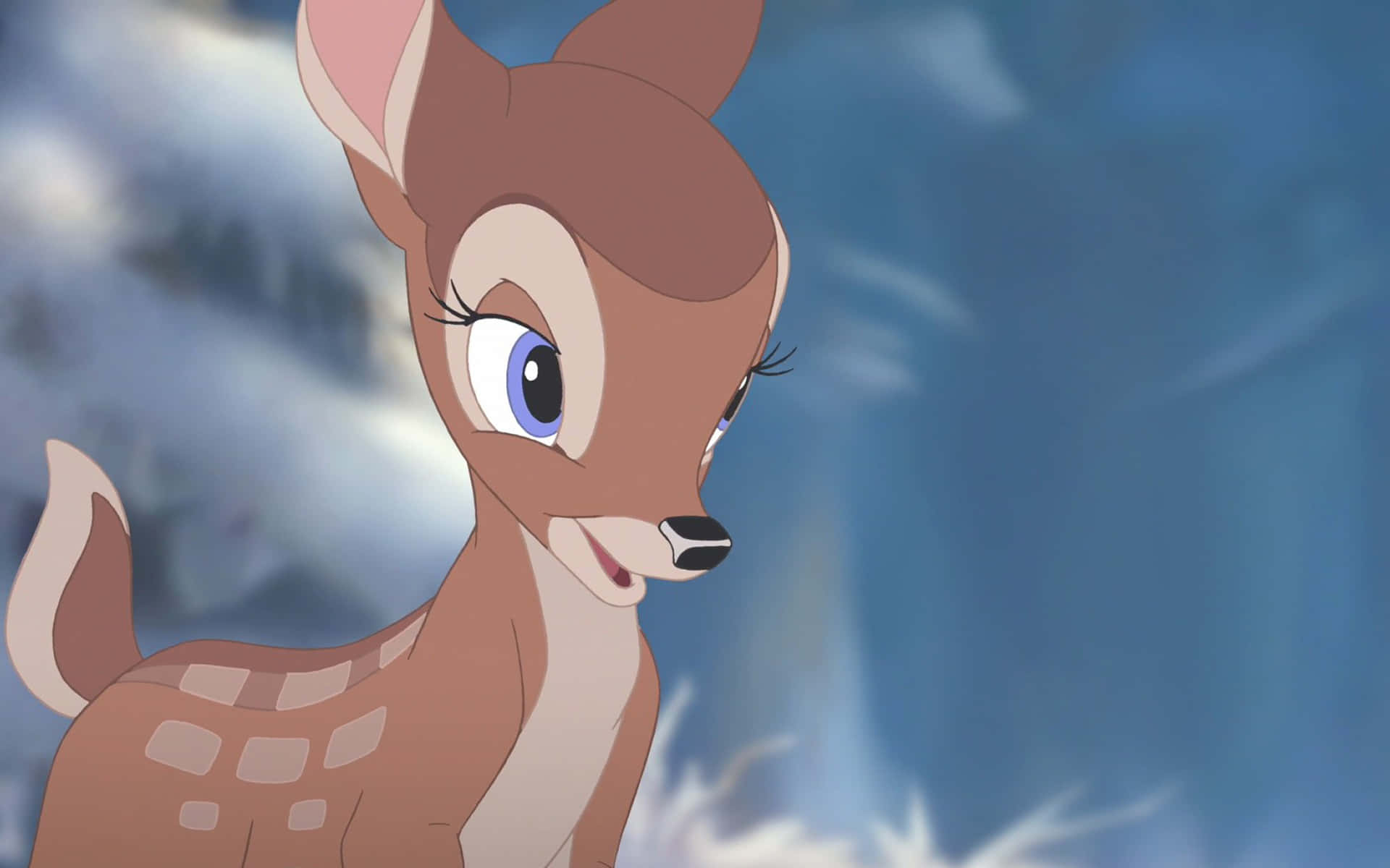 Bambi meets a friendly forest creature.