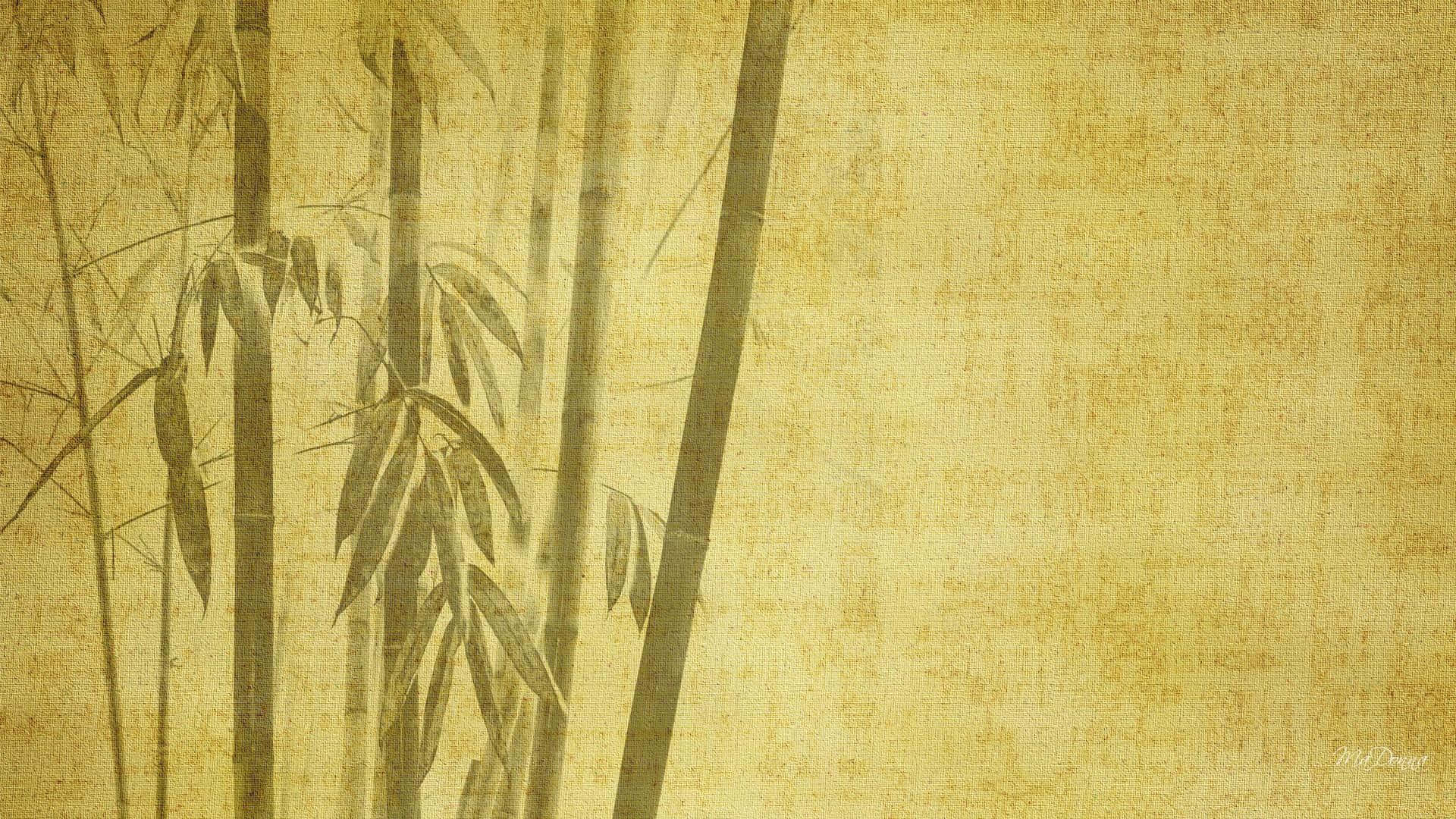 Goditiun Ambiente Rilassato E Tranquillo Con Uno Sfondo Desktop Di Bambù Sfondo