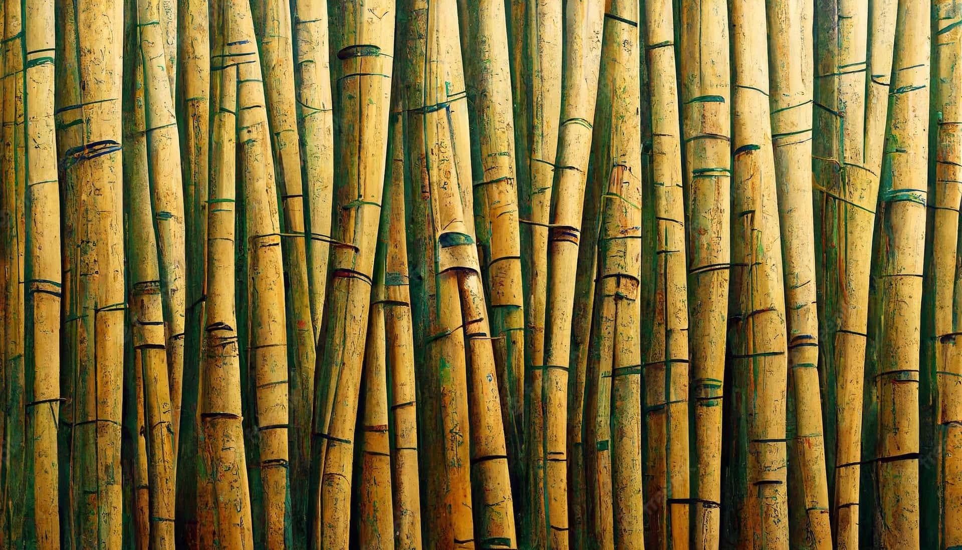 En fredelig og rolig visning af en bambusskov. Wallpaper