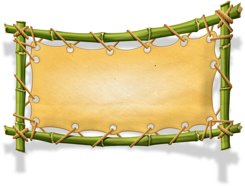 Bamboo Frame Parchment Banner PNG
