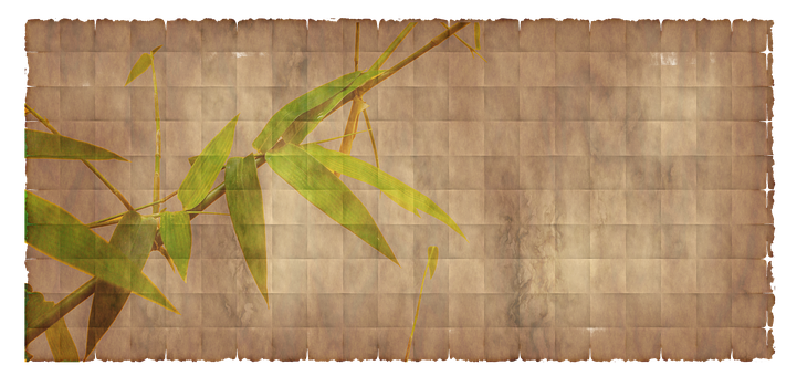 Bamboo Leaves Aged Paper Texture PNG