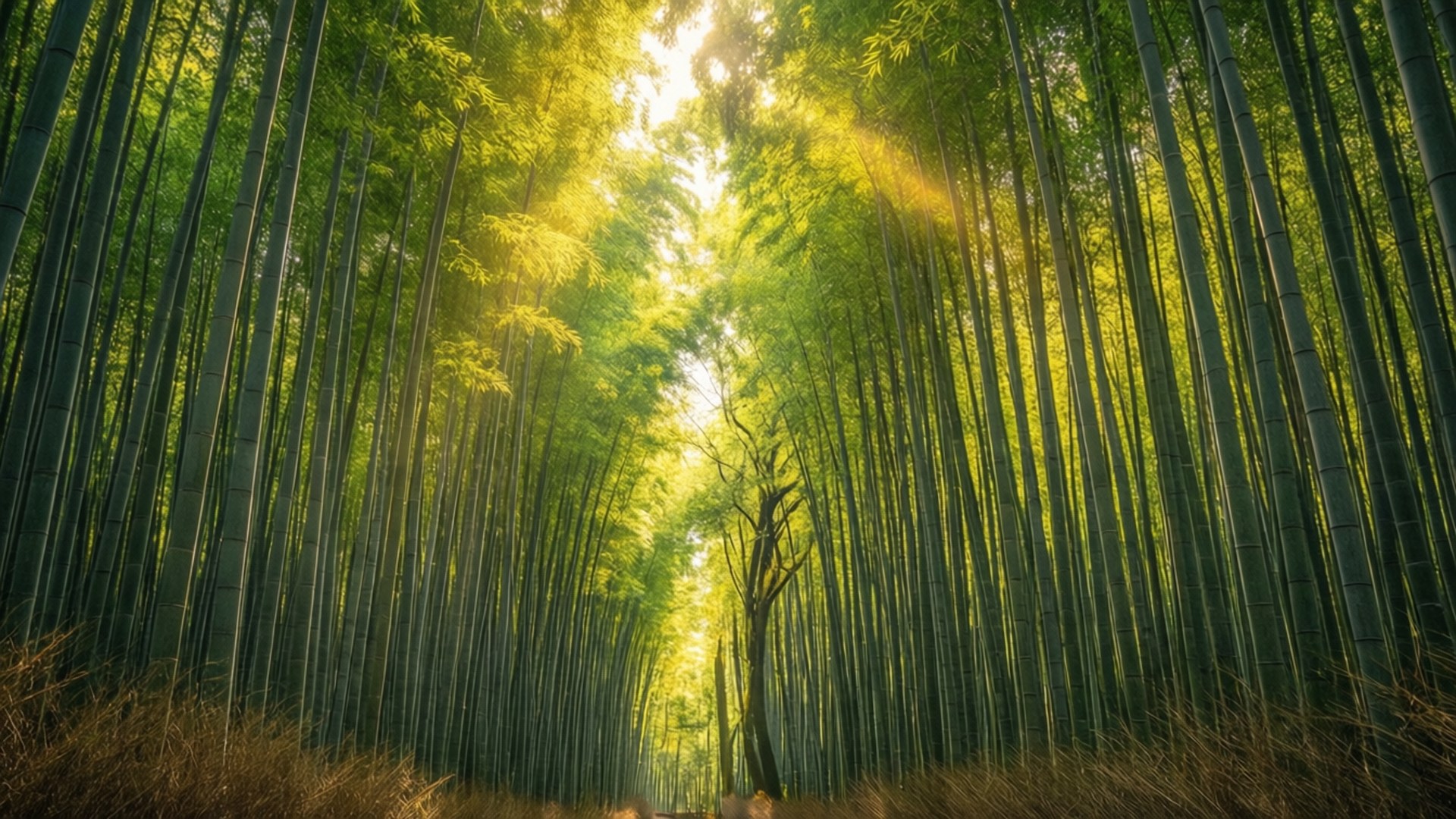 Raggi di sole sul bambù Sfondi