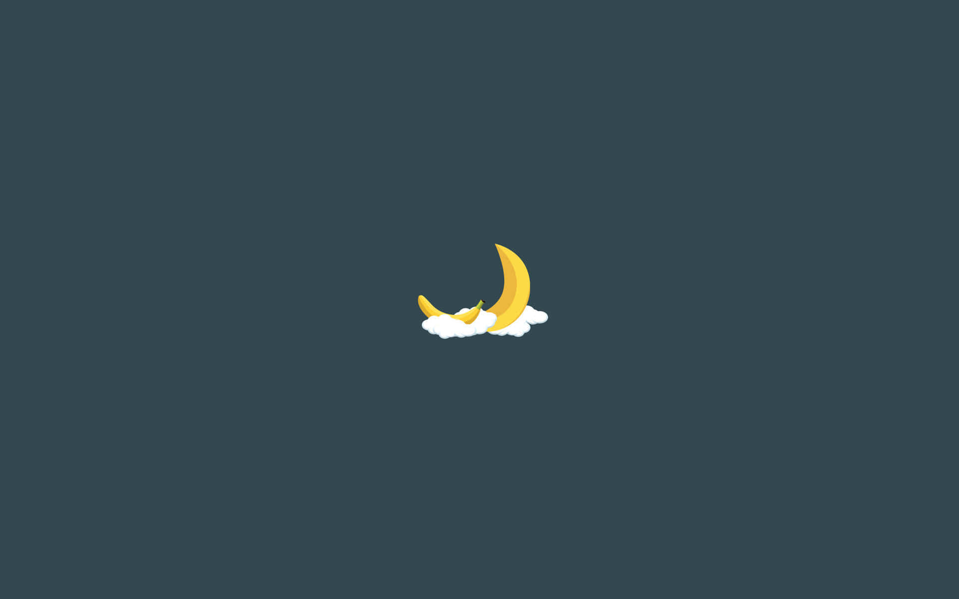 Banana And Crescent Moon Minimal Background Picture