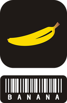 Banana Barcode Design PNG